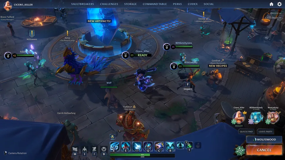 Vaultbreakers champions fighting near an extraction portal