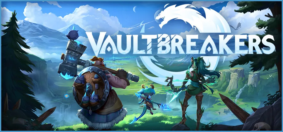 Cena de gameplay de Vaultbreakers em Wolfswood com um campeão explorando a floresta